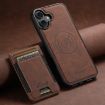 iPhone 16 Suteni H17 Litchi Leather MagSafe Wallet Case (Brown) - 2