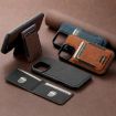 iPhone 16 Suteni H17 Litchi Leather MagSafe Wallet Case (Brown) - 7
