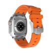 AP Silicone Watch Band for Apple Watch Series 10 42mm - Silver Orange - 4