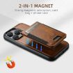 iPhone 16 Suteni H17 Oil Eax Leather MagSafe Detachable Wallet Phone Case - 5