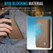 iPhone 16 Pro Max JEEHOOD J05 Business Magnetic Style RFID Leather Phone Case Brown - 7