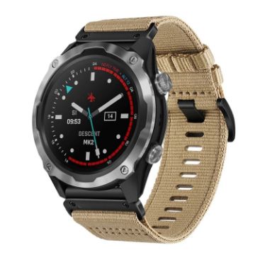 Garmin Descent MK2/MK2i Nylon Canvas Quick Release 26mm Watch Band - Khaki - 1