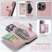 iPhone 16 Pro JEEHOOD J01 Retro Magnetic Detachable Wallet Phone Case - 2