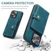 iPhone 16 Pro Max JEEHOOD J01 Retro Magnetic Detachable Wallet Phone Case Blue - 3