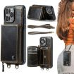 iPhone 16 Pro JEEHOOD C22 Zipper Wallet Leather Case - Coffee - 1