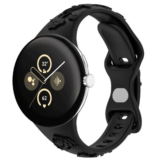 Google Pixel Watch 3 41mm Silicone Watch Band - Black - 1