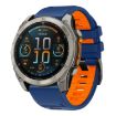 Garmin 26mm Two Color Silicone Watch Band - Royal Blue Orange - 1