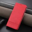 OPPO A3x 4G Red Leather Phone Case - Magnetic Calf Texture Flip - 2