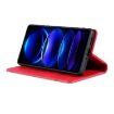 OPPO A3x 4G Red Leather Phone Case - Magnetic Calf Texture Flip - 5