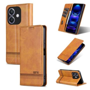 OPPO A3x 4G Leather Phone Case - Light Brown - 1
