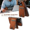 iPhone 16 Pro Suteni H16 Litchi Texture Leather Wallet Case (Khaki) - 6