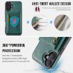 iPhone 16 DG.MING M5 Series Zip RFID Multi Card Detachable Leather Phone Case - 5