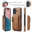 iPhone 16 Plus DG.MING M5 Series Zip RFID Multi Card Leather Case - 2