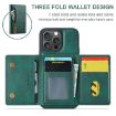 iPhone 16 Pro DG.MING M5 Series Zip RFID Multi Card Detachable Leather Phone Case Green - 6