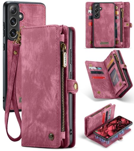 Samsung Galaxy S24 FE 5G CaseMe 008 Leather Phone Case (Wine) - 1