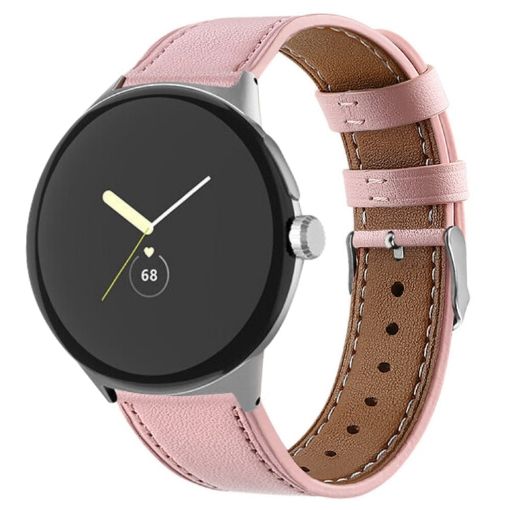 Google Pixel Watch 3 Genuine Leather Band (Pink) - 45mm Round Tail - 1