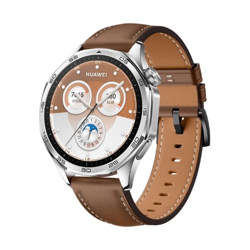 Huawei Watch GT 5 Pro 46mm Black Buckle Leather Band - Brown - 1