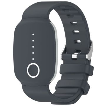 EmeTerm Grey Silicone Watch Band with Silver Buckle - 1