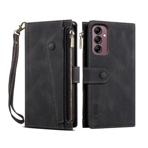 Samsung Galaxy S25 5G ESEBLE Retro Frosted RFID Flip Leather Phone Case - 1