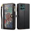 Motorola Moto G75 5G ESEBLE Star Series Lanyard Zipper Wallet RFID Leather Case - 1