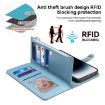 Motorola Moto G75 5G Blue Leather Case with Lanyard Zipper Wallet - 7