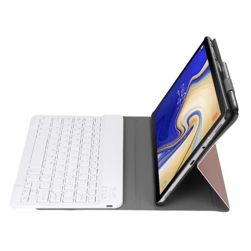 Samsung Galaxy Tab S5e T720 Bluetooth Keyboard Leather Case - Rose Gold - 1