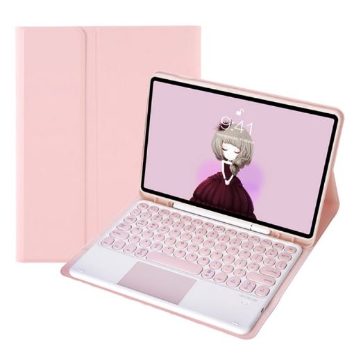 Pink Bluetooth Keyboard Leather Case for Samsung Galaxy Tab S6 Lite - 1