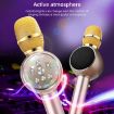 K2 Bluetooth 5.0 Karaoke Microphone with Colorful Lights (Gold) - 4