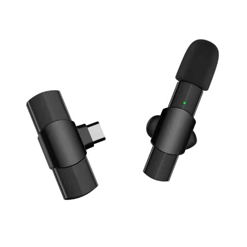 Type-C/USB-C Mini Lavalier Microphone - Black - 1
