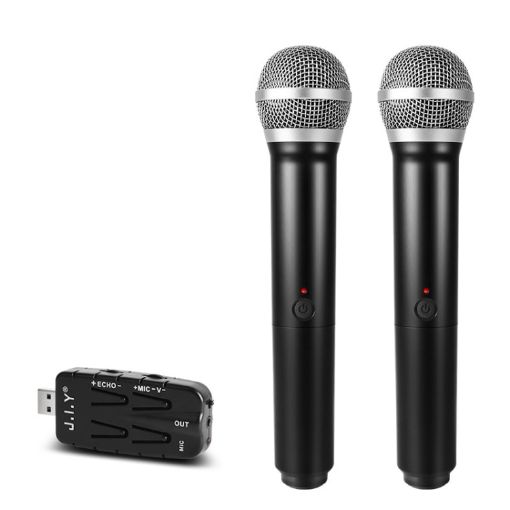 J.I.Y 2 in 1 K Song Wireless Microphones for TV PC - Black - 1