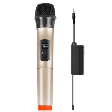 PULUZ UHF Wireless Dynamic Microphone with LED Display - Gold - 1