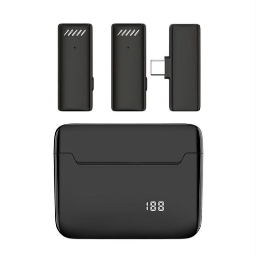 S13 Dual Microphone USB-C Wireless Lavalier with Charging Case - 1