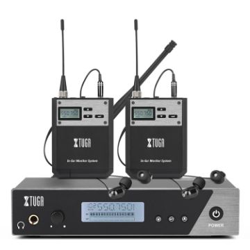 XTUGA IEM1100 Wireless In Ear Monitor System - 2 BodyPacks (EU Plug) - 1