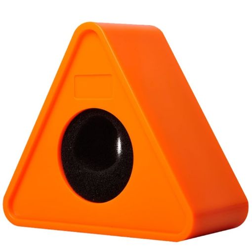 Interview Microphone Logo Flag Station - Triangular Orange - 1