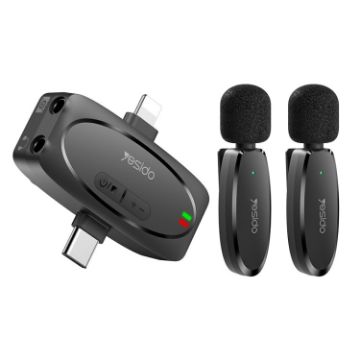 YESIDO KR15 Dual Wireless Lavalier Microphone with Receiver - 1