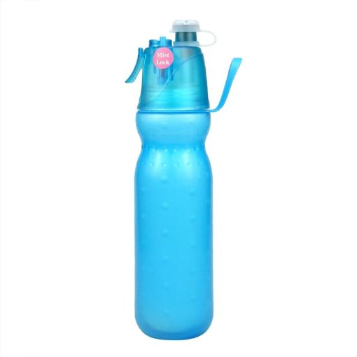 590ml Summer Outdoor Sports Training Spray Cooling Water Cup, Pure Blue - 1