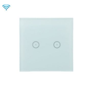 2-Gang Zigbee Wifi Wall Touch Panel Switch, Voice & Mobile Control - 1