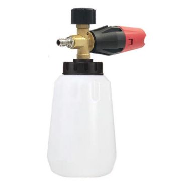 High Pressure Car Wash Water Gun Foam Pot - White with Black Mouth - 1