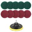 4" Sticky Disc Scouring Pad & Brush Set: Clean Floor Wall Window - 1
