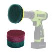 4" Sticky Disc Scouring Pad & Brush Set: Clean Floor Wall Window - 2
