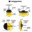 8 In 1 Electric Drill Crevice Brush Car Wash Tool Set, Model B (Yellow) - 3