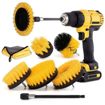 8 In 1 Electric Drill Cleaning Brush Car Wash Tool Set, Model A - 1