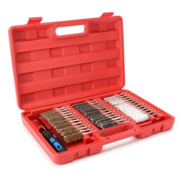 Stainless Steel & Nylon Pipe Cleaning Brush Set, 38 PCS (Red) - 1