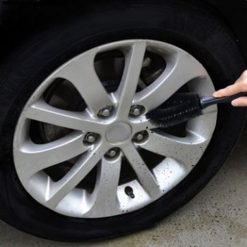 KANEED Wheel Tire Rim Hub Scrub Brush Cleaning Tool (Black) - 1