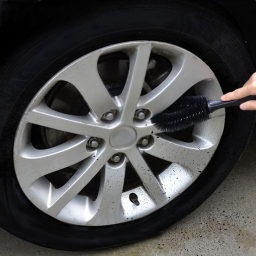 KANEED Wheel Tire Rim Hub Scrub Brush Cleaning Tool (Black) - 1