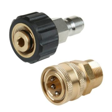 Quick Connect Pressure Washer Hose Accessories, 14-3/8 M + 15-3/8 F - 1