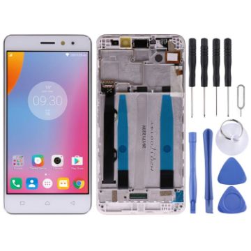Lenovo K6 Power OEM LCD Screen Digitizer Assembly with Frame White - 1