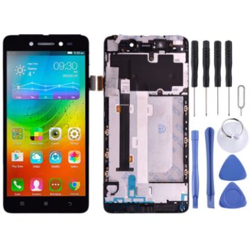 Lenovo S90 LCD Screen Digitizer Assembly with Frame (Black) - 1