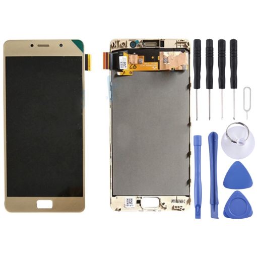 Gold OEM LCD Screen for Lenovo Vibe P2/P2a42/P2c72 with Frame - 1