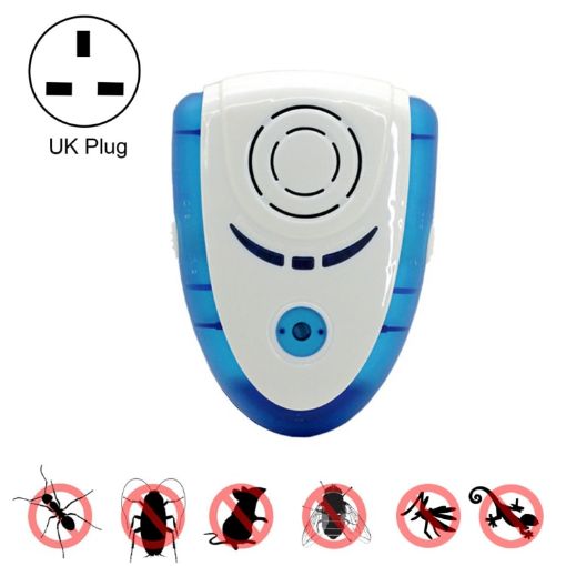 6W Ultrasonic Electromagnetic Pest Repeller with Light, UK Plug - 1